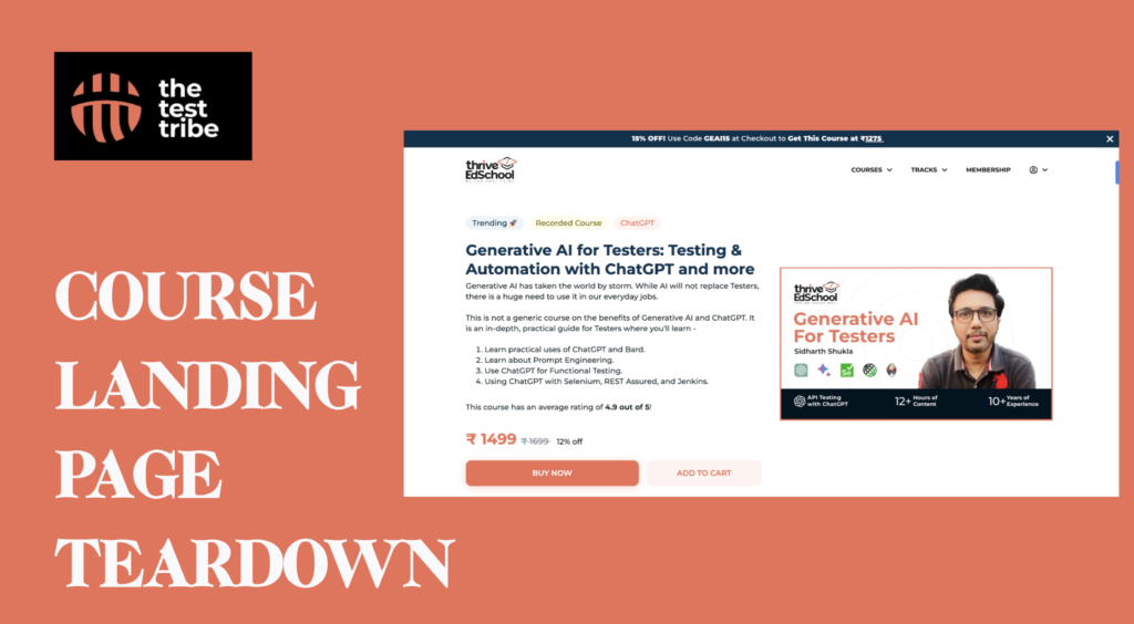 TheTestTribe Course landing Page Optimization